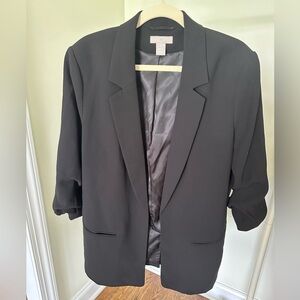 H&M Gathered Sleeve Blazer